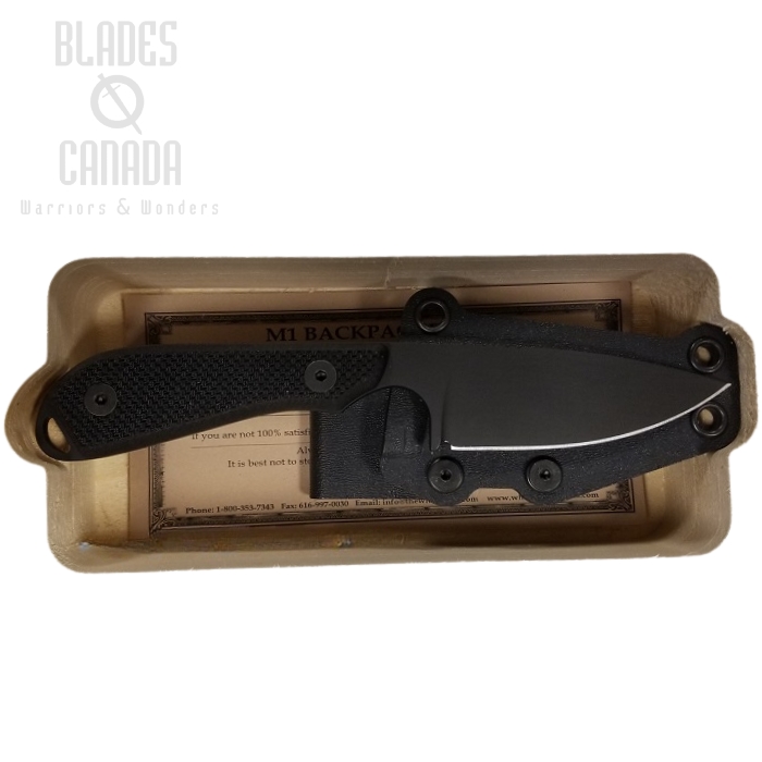 White River M1 Backpacker Pro Fixed Blade Knife, S35VN Black, G10 Black, Kydex Sheath